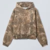 Sudadera con capucha estampada de corte holgado – Caqui – Woodland Sudadera con capucha estampada de corte holgado – Caqui – Woodland