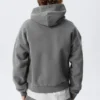 Sudadera con capucha holgada de algodón grueso – Gris oscuro lavado Sudadera con capucha holgada de algodón grueso – Gris oscuro lavado