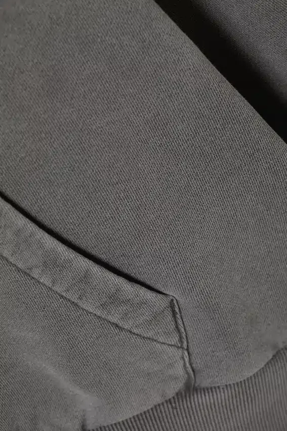 Sudadera con capucha holgada de algodón grueso – Gris oscuro lavado Sudadera con capucha holgada de algodón grueso – Gris oscuro lavado