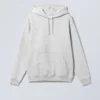 Sudadera con capucha holgada y de peso grueso – Gris jaspeado Sudadera con capucha holgada y de peso grueso – Gris jaspeado