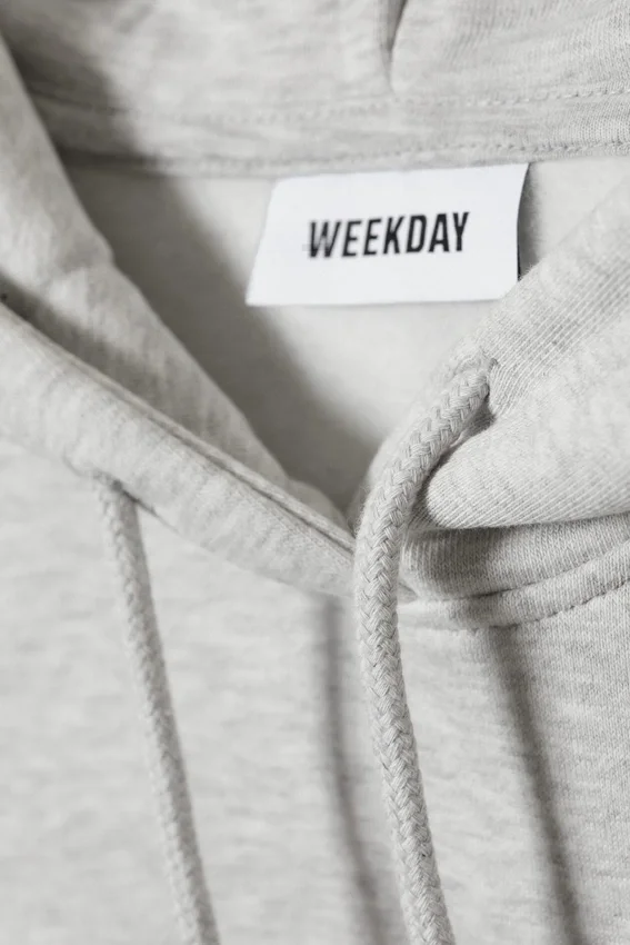 Sudadera con capucha holgada y de peso grueso – Gris jaspeado Sudadera con capucha holgada y de peso grueso – Gris jaspeado