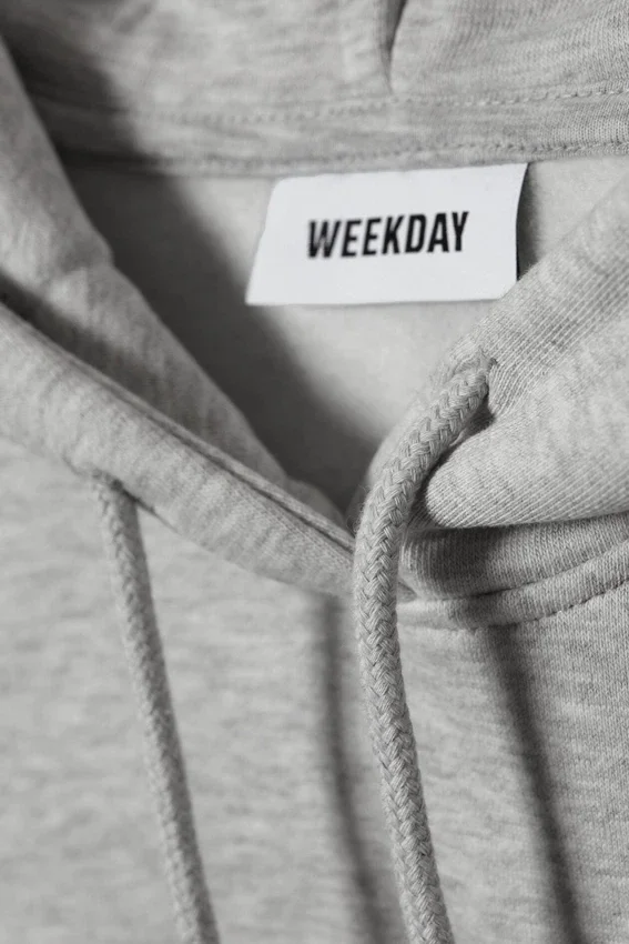 Sudadera con capucha holgada y de peso grueso – Gris jaspeado Sudadera con capucha holgada y de peso grueso – Gris jaspeado