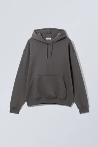 Sudadera con capucha holgada y gruesa – negro mate