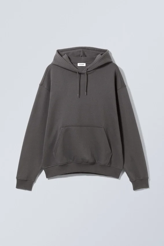 Sudadera con capucha holgada y gruesa – negro mate Sudadera con capucha holgada y gruesa – negro mate