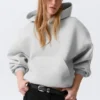 Sudadera con capucha oversize de estilo scuba – Gris jaspeado Sudadera con capucha oversize de estilo scuba – Gris jaspeado