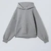 Sudadera con capucha oversize de estilo scuba – Gris jaspeado Sudadera con capucha oversize de estilo scuba – Gris jaspeado