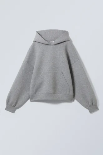 Sudadera con capucha oversize de estilo scuba – Gris jaspeado