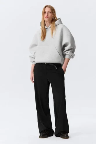 Sudadera con capucha oversize de estilo scuba – Gris jaspeado