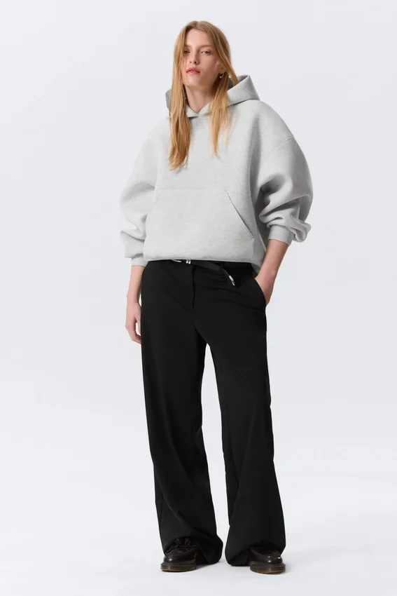 Sudadera con capucha oversize de estilo scuba – Gris jaspeado Sudadera con capucha oversize de estilo scuba – Gris jaspeado