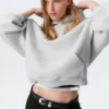 Sudadera con capucha oversize de estilo scuba – Gris jaspeado Sudadera con capucha oversize de estilo scuba – Gris jaspeado