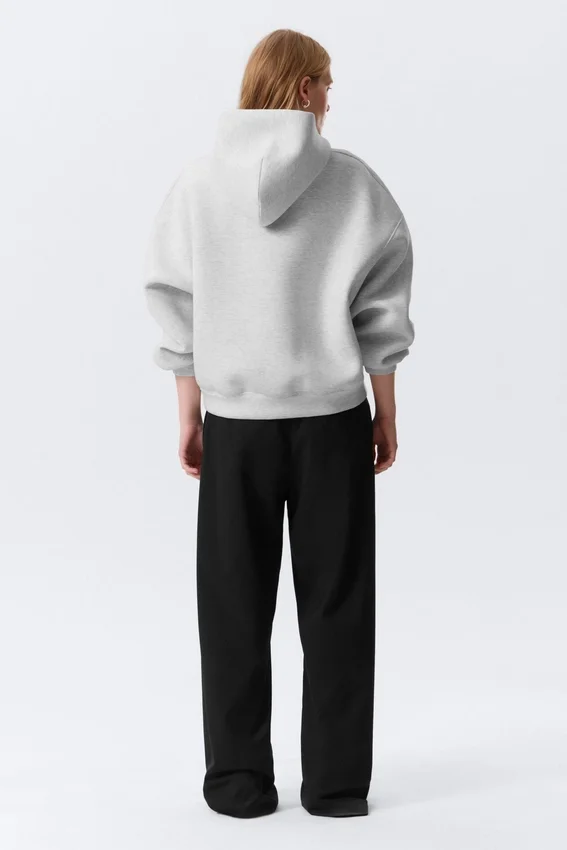Sudadera con capucha oversize de estilo scuba – Gris jaspeado Sudadera con capucha oversize de estilo scuba – Gris jaspeado
