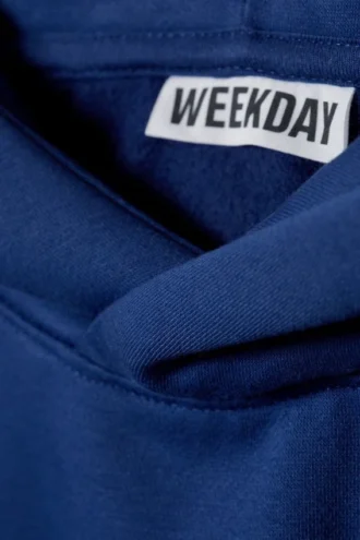 Sudadera con capucha oversize de felpa de algodón grueso – Azul oscuro