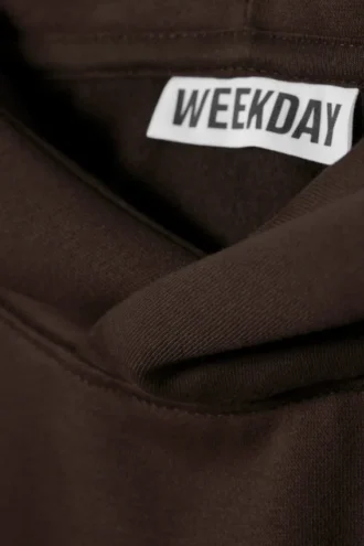 Sudadera con capucha oversize de felpa de algodón grueso – Marrón oscuro