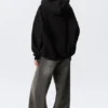Sudadera con capucha oversize de gran gramaje y cremallera – Negro Sudadera con capucha oversize de gran gramaje y cremallera – Negro