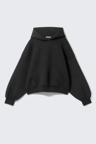 Sudadera con capucha oversize de neopreno – Negro