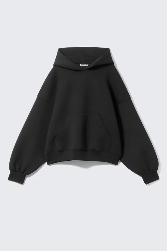 Sudadera con capucha oversize de neopreno – Negro Sudadera con capucha oversize de neopreno – Negro