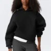 Sudadera con capucha oversize de neopreno – Negro