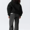 Sudadera con capucha oversize de neopreno – Negro