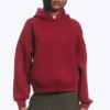 Sudadera con capucha oversize de neopreno – Rojo oscuro Sudadera con capucha oversize de neopreno – Rojo oscuro