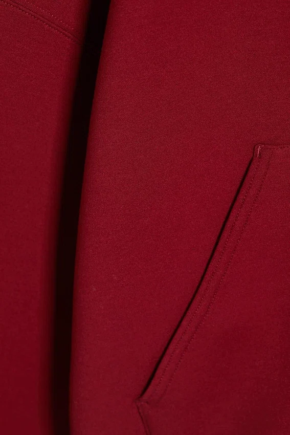 Sudadera con capucha oversize de neopreno – Rojo oscuro Sudadera con capucha oversize de neopreno – Rojo oscuro