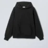 Sudadera con capucha oversize de peso grueso – Negro Sudadera con capucha oversize de peso grueso – Negro
