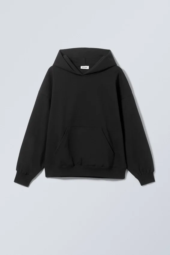 Sudadera con capucha oversize de peso grueso – Negro Sudadera con capucha oversize de peso grueso – Negro