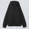 Sudadera con capucha oversize de peso medio – Negro Sudadera con capucha oversize de peso medio – Negro