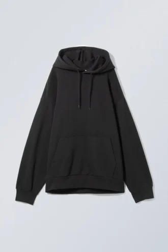 Sudadera con capucha oversize de peso medio – Negro