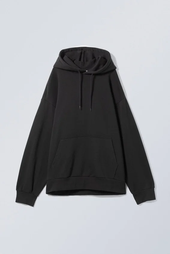 Sudadera con capucha oversize de peso medio – Negro Sudadera con capucha oversize de peso medio – Negro