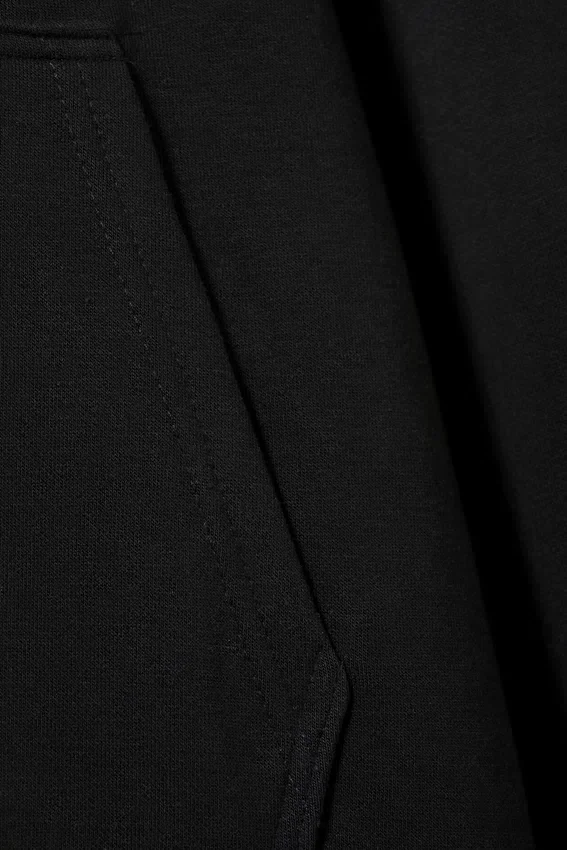 Sudadera con capucha oversize de peso medio – Negro Sudadera con capucha oversize de peso medio – Negro