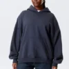 Sudadera con capucha oversize de tejido grueso – Azul oscuro Sudadera con capucha oversize de tejido grueso – Azul oscuro