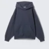 Sudadera con capucha oversize de tejido grueso – Azul oscuro Sudadera con capucha oversize de tejido grueso – Azul oscuro