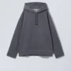 Sudadera con capucha oversize de tejido grueso – Azul oscuro empolvado Sudadera con capucha oversize de tejido grueso – Azul oscuro empolvado