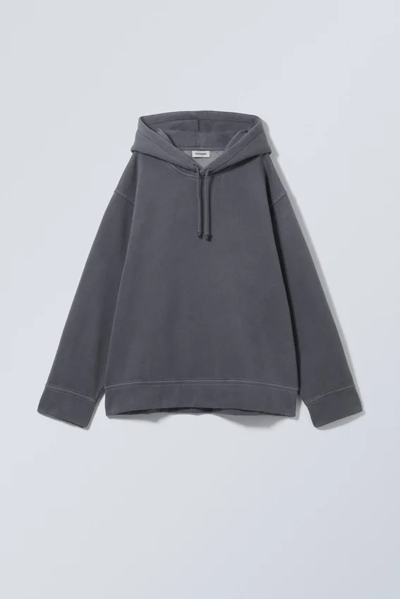 Sudadera con capucha oversize de tejido grueso – Azul oscuro empolvado Sudadera con capucha oversize de tejido grueso – Azul oscuro empolvado