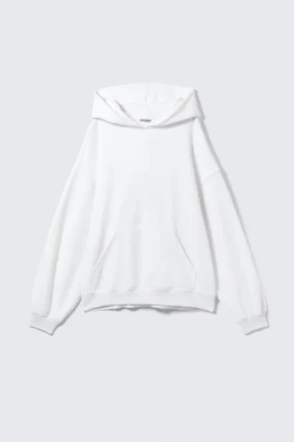 Sudadera con capucha oversize de tejido grueso – Blanca