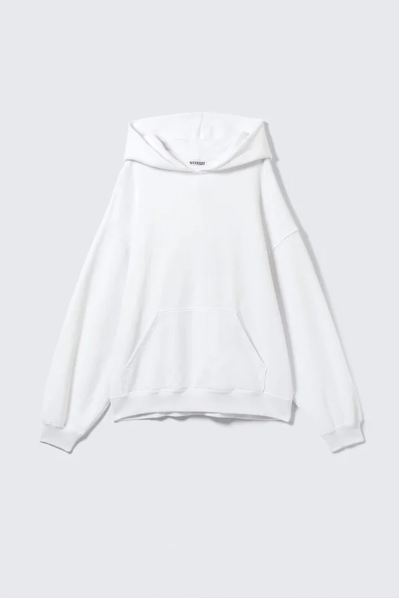 Sudadera con capucha oversize de tejido grueso – Blanca Sudadera con capucha oversize de tejido grueso – Blanca