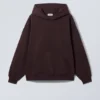 Sudadera con capucha oversize de tejido grueso – Burdeos