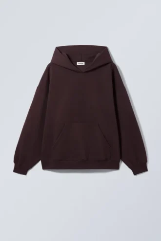 Sudadera con capucha oversize de tejido grueso – Burdeos