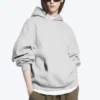 Sudadera con capucha oversize de tejido grueso – Gris claro jaspeado Sudadera con capucha oversize de tejido grueso – Gris claro jaspeado