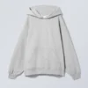 Sudadera con capucha oversize de tejido grueso – Gris claro jaspeado Sudadera con capucha oversize de tejido grueso – Gris claro jaspeado