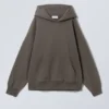 Sudadera con capucha oversize de tejido grueso – Marrón oscuro Sudadera con capucha oversize de tejido grueso – Marrón oscuro