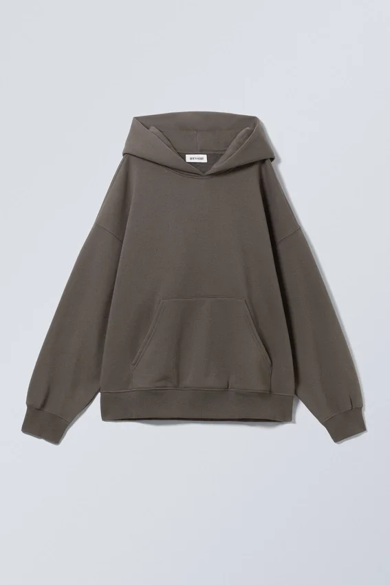 Sudadera con capucha oversize de tejido grueso – Marrón oscuro Sudadera con capucha oversize de tejido grueso – Marrón oscuro