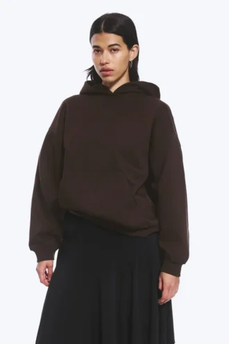 Sudadera con capucha oversize de tejido grueso – Marrón oscuro