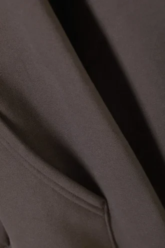 Sudadera con capucha oversize de tejido grueso – Marrón oscuro