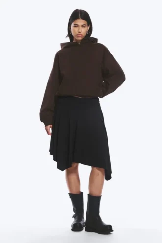 Sudadera con capucha oversize de tejido grueso – Marrón oscuro