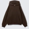 Sudadera con capucha oversize de tejido grueso – Marrón oscuro Sudadera con capucha oversize de tejido grueso – Marrón oscuro
