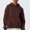 Sudadera con capucha oversize de tejido grueso – Rojo oscuro Sudadera con capucha oversize de tejido grueso – Rojo oscuro