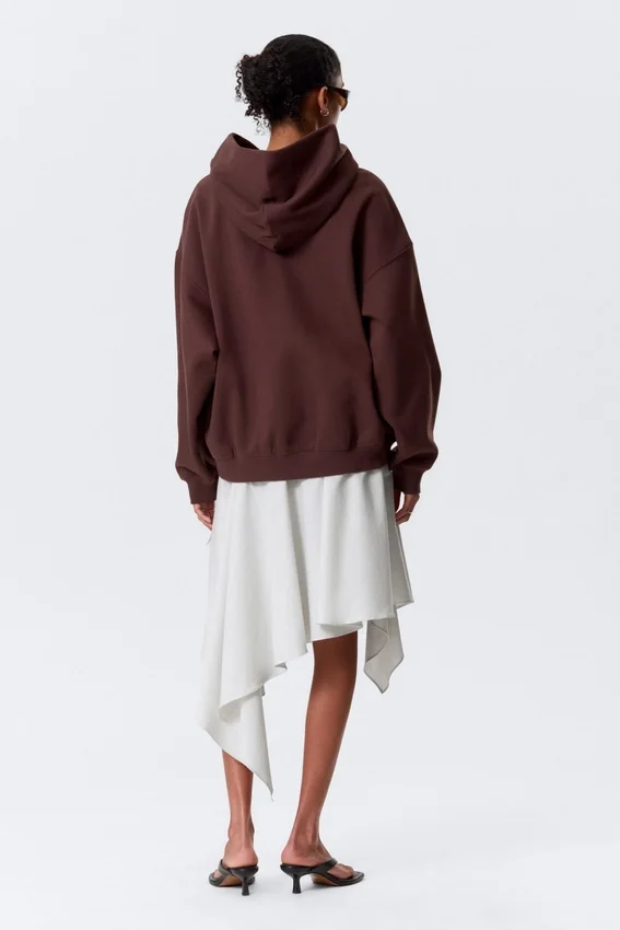 Sudadera con capucha oversize de tejido grueso – Rojo oscuro Sudadera con capucha oversize de tejido grueso – Rojo oscuro