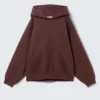Sudadera con capucha oversize de tejido grueso – Rojo oscuro Sudadera con capucha oversize de tejido grueso – Rojo oscuro