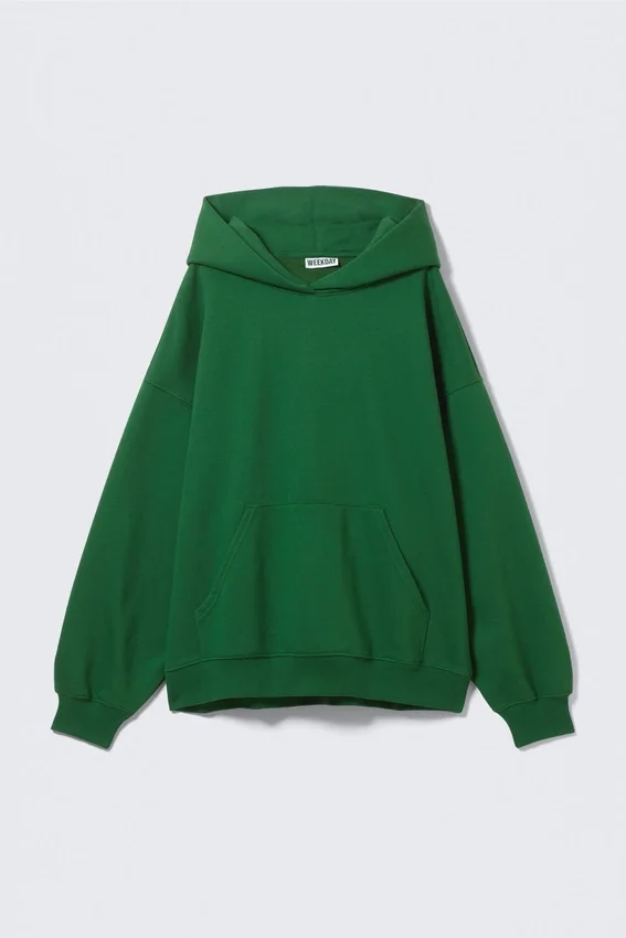 Sudadera con capucha oversize de tejido grueso – Verde oscuro Sudadera con capucha oversize de tejido grueso – Verde oscuro